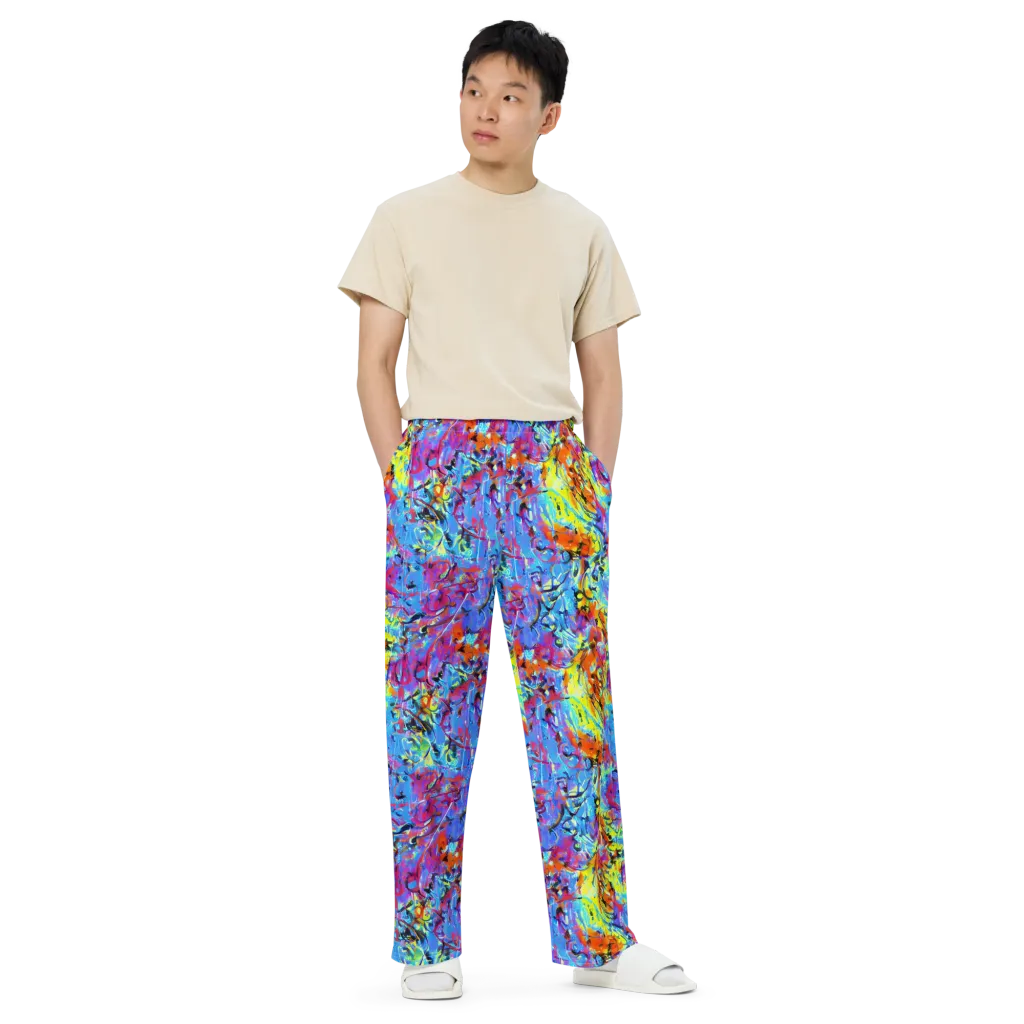 Electric Fervor on Wide-Leg Pants — Front