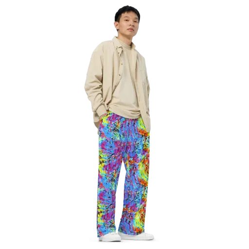 Electric Fervor on a Wide-Leg Pants