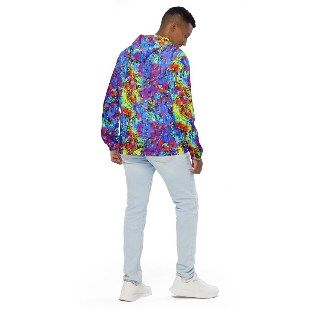 Electric Fervor on Men's Windbreaker — Back