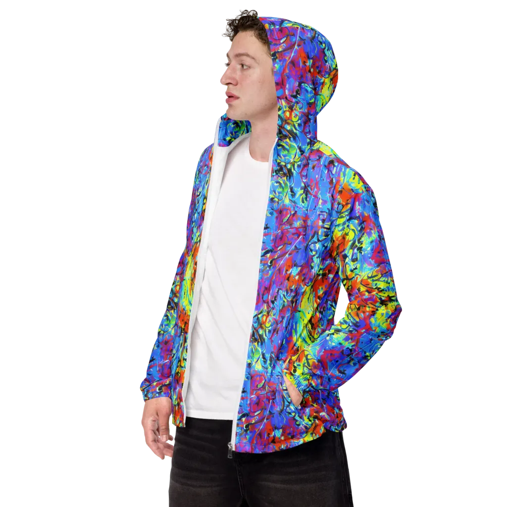 Electric Fervor on Men's Windbreaker — Left Front