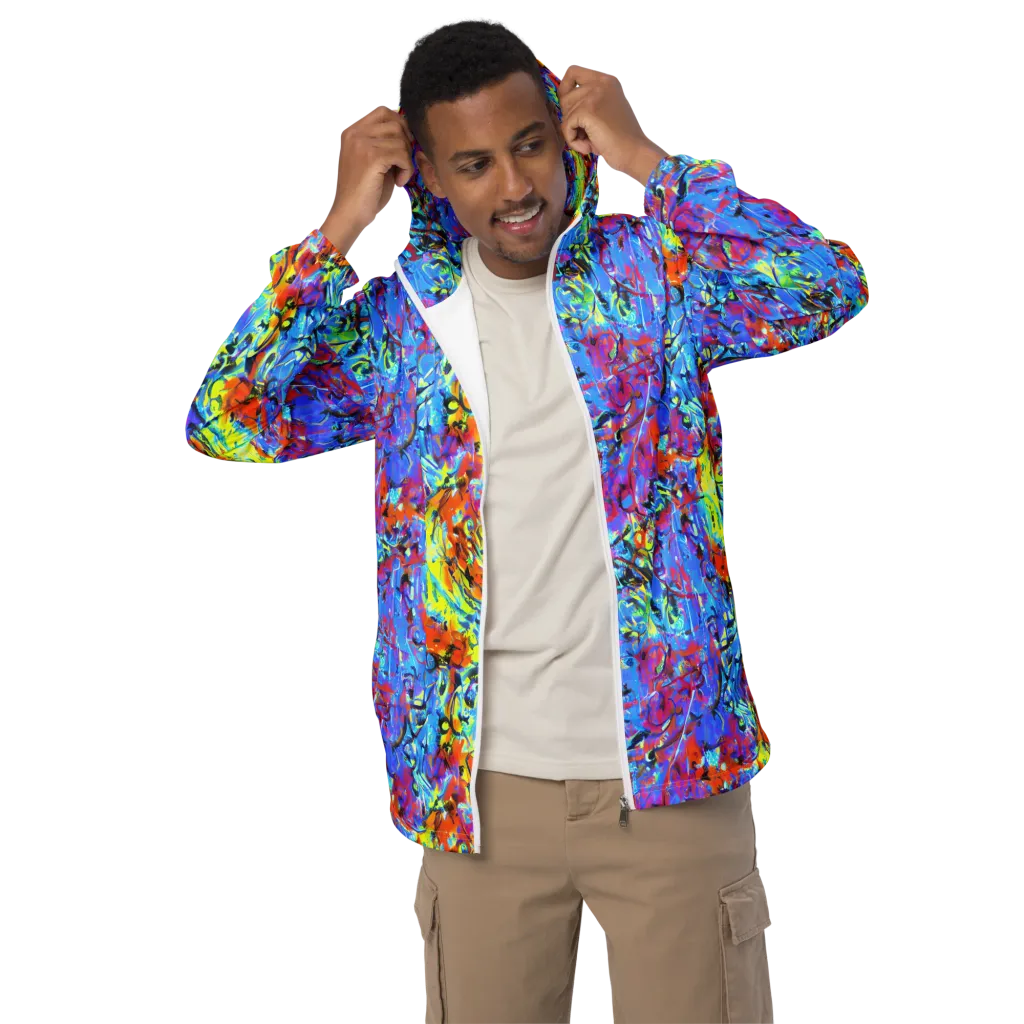 Electric Fervor on Men's Windbreaker — Front