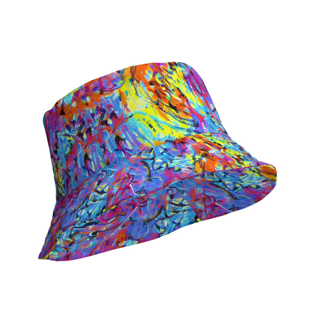 Electric Fervor on Reversible Bucket Hat — Product details Outside