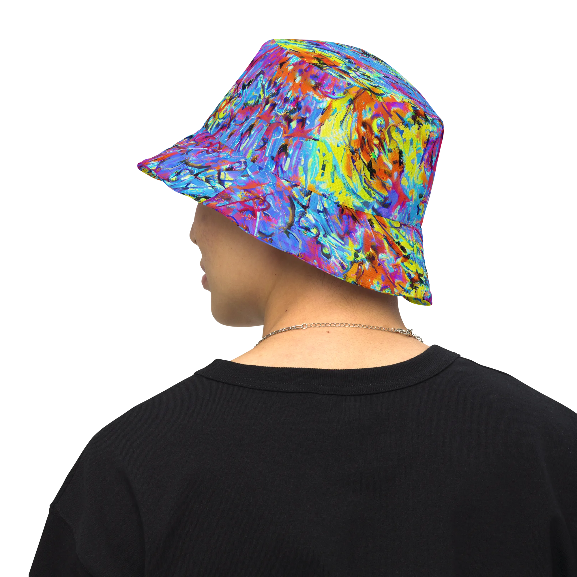 Electric Fervor on Reversible Bucket Hat — Back Inside