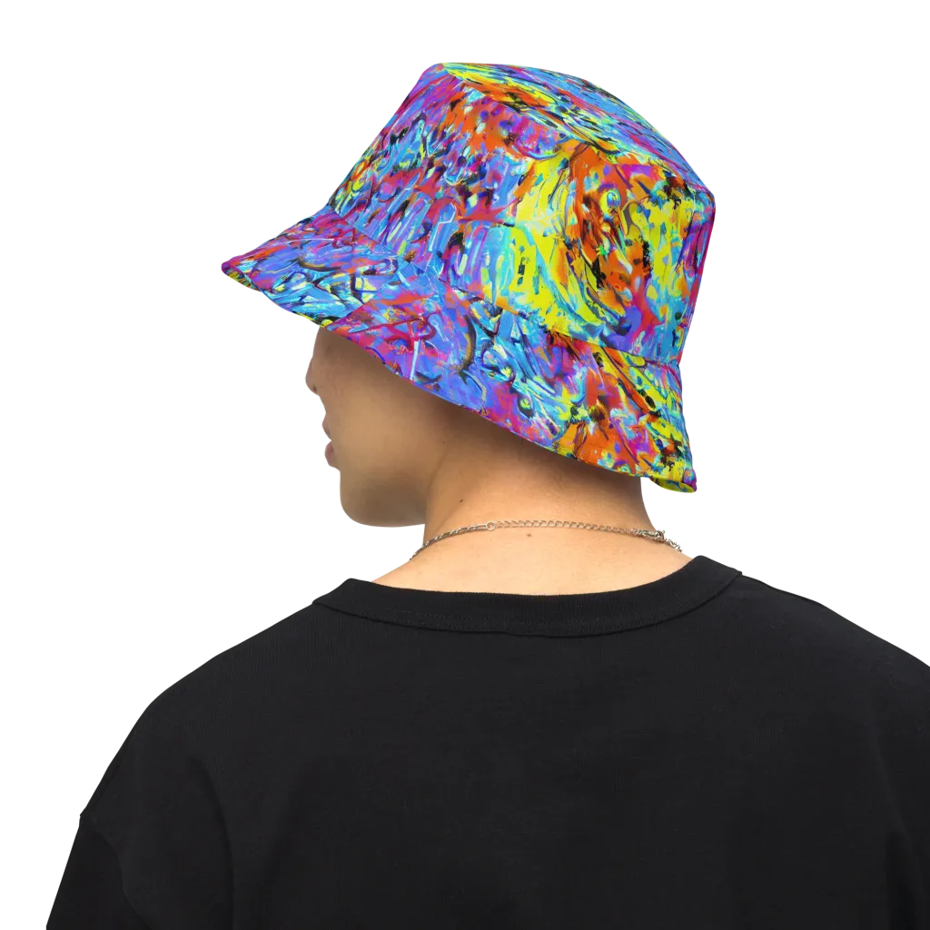 Electric Fervor on Reversible Bucket Hat — Back Inside
