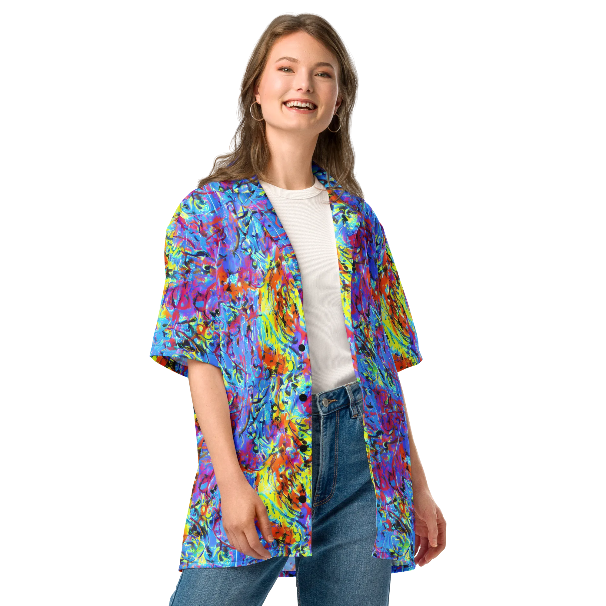 Electric Fervor on Button Shirt — Front