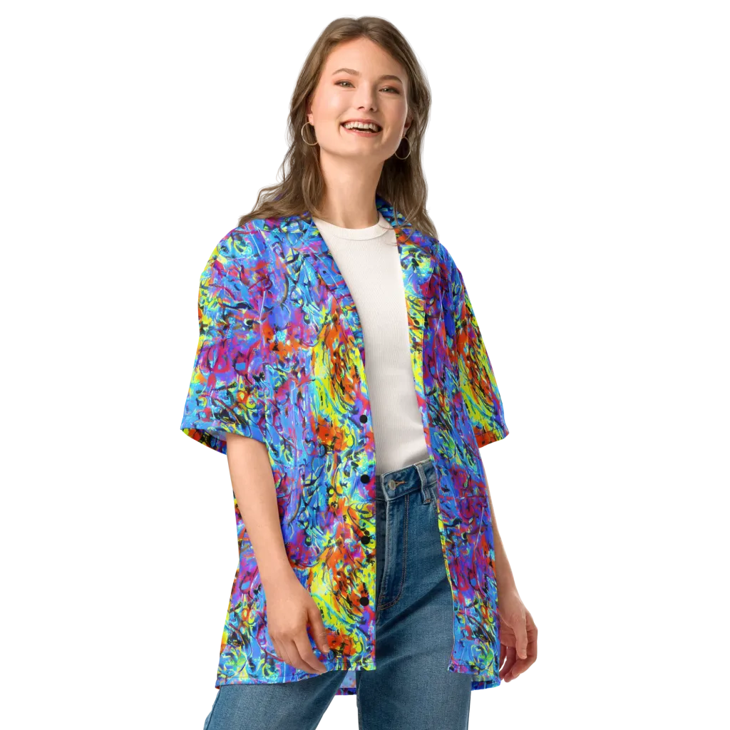 Electric Fervor on Button Shirt — Front