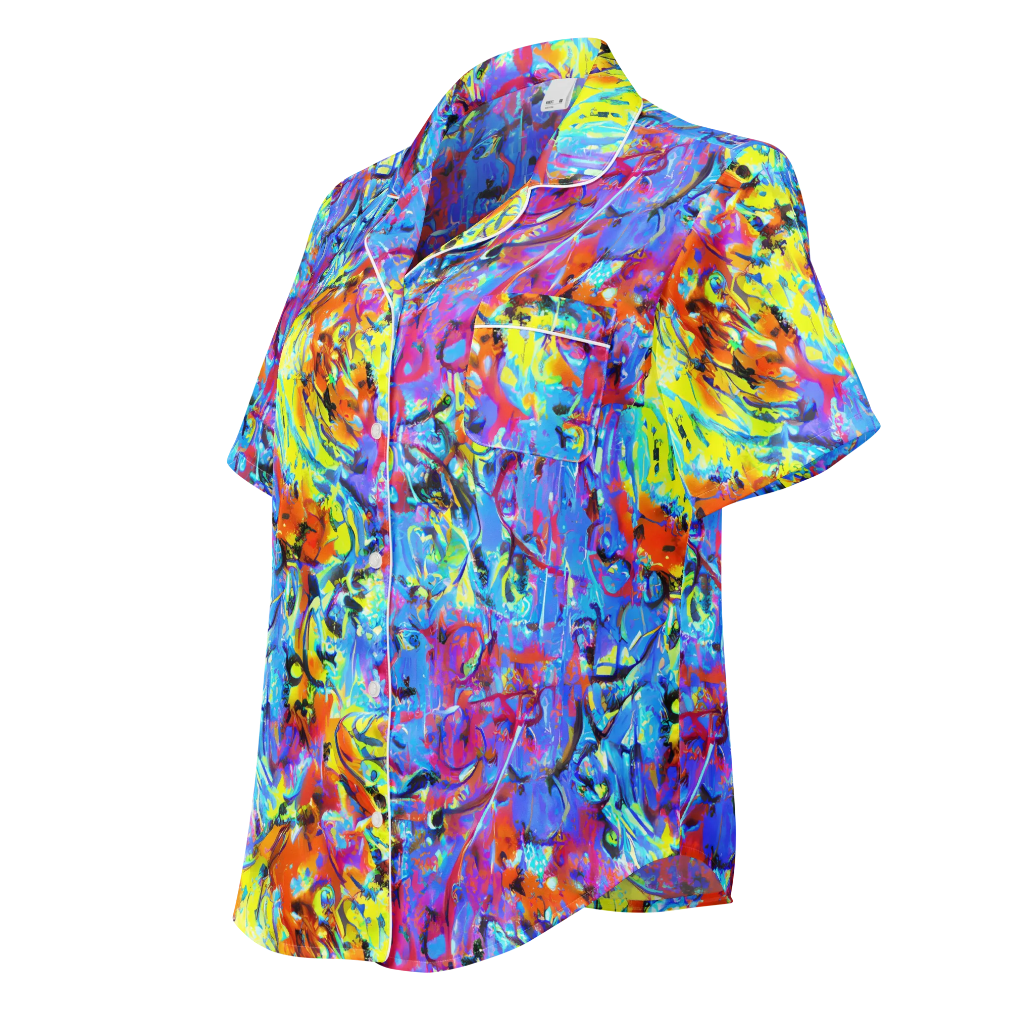 Electric Fervor on Women's Short Sleeve Pajama Top — Left Front