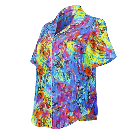 Electric Fervor on a Women's Short Sleeve Pajama Top
