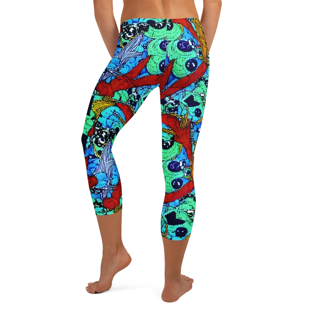 Jungle Aftershock on Capri Leggings — Back