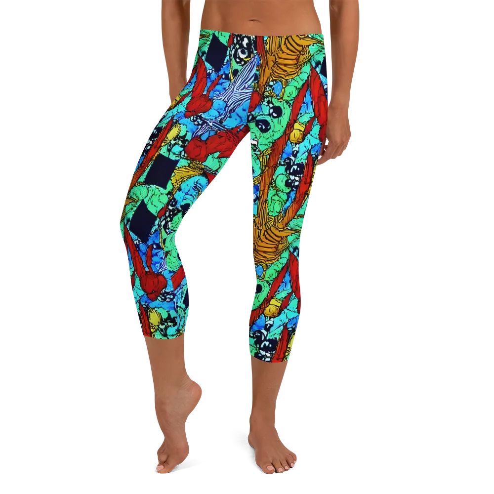 Jungle Aftershock on Capri Leggings — Front