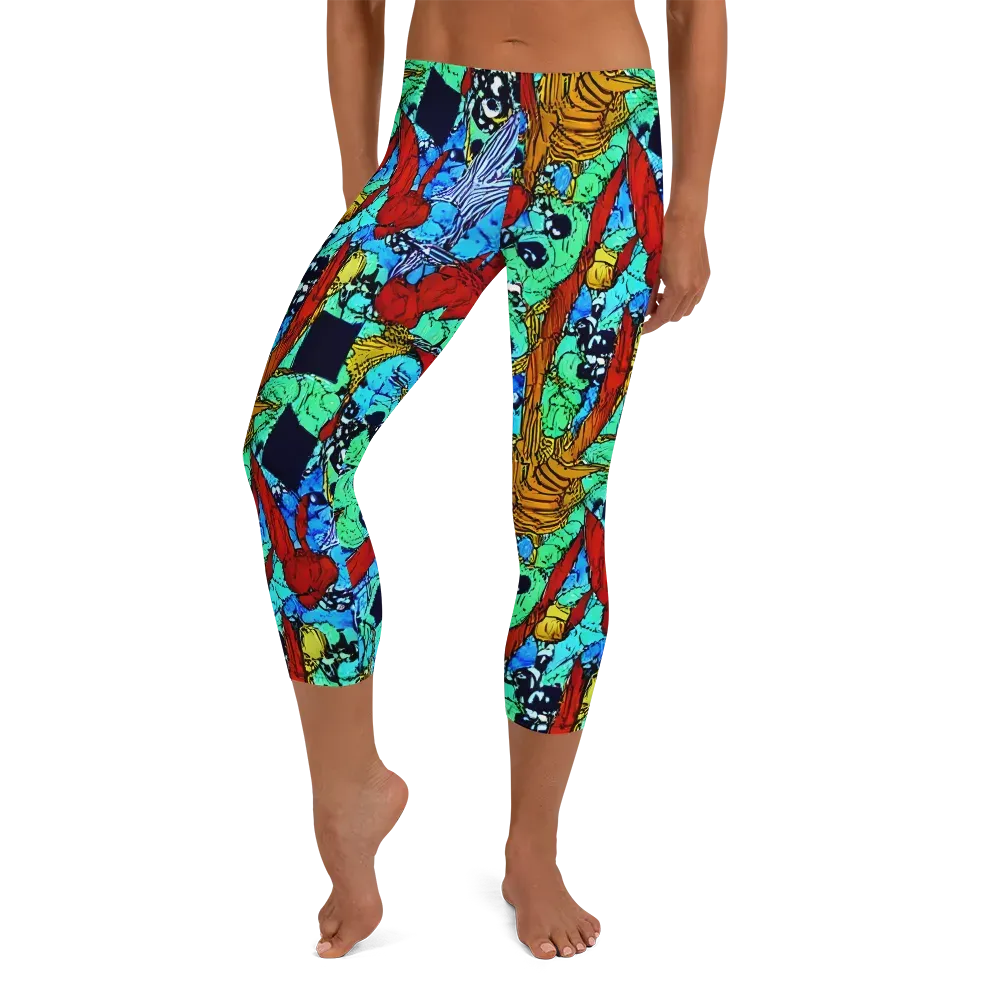 Jungle Aftershock on Capri Leggings — Front