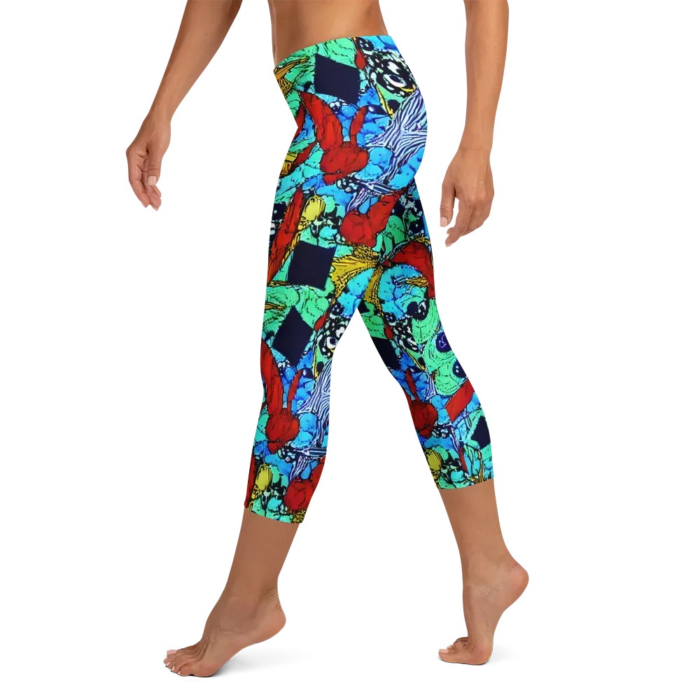 Jungle Aftershock on Capri Leggings — Left