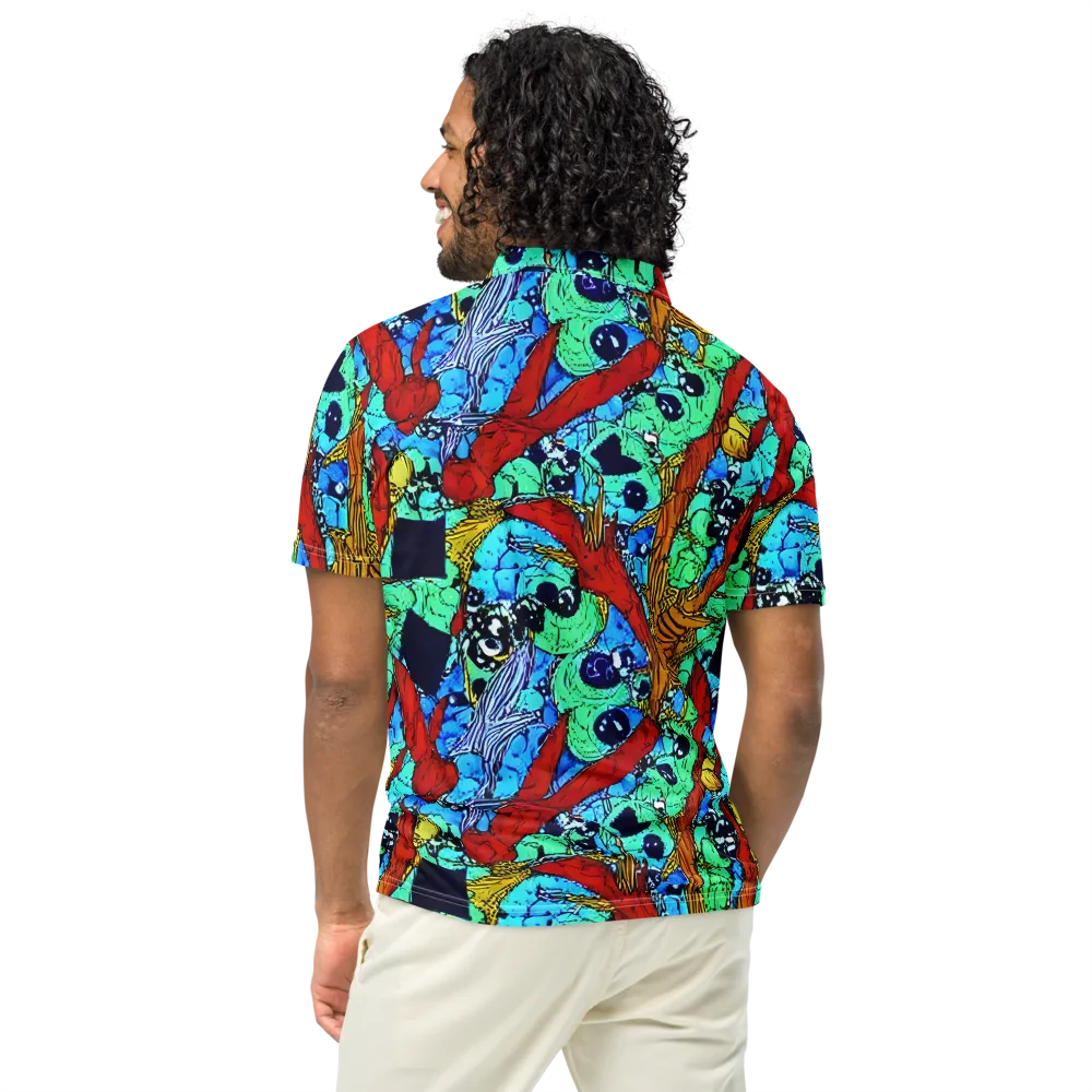 Jungle Aftershock on Men's Slim Fit Polo Shirt — Back