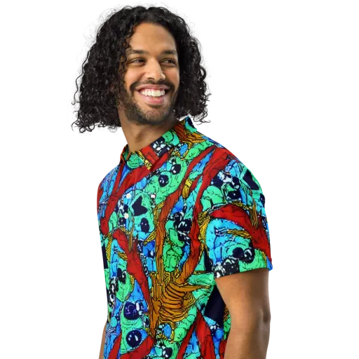 Jungle Aftershock on a Men's Slim Fit Polo Shirt