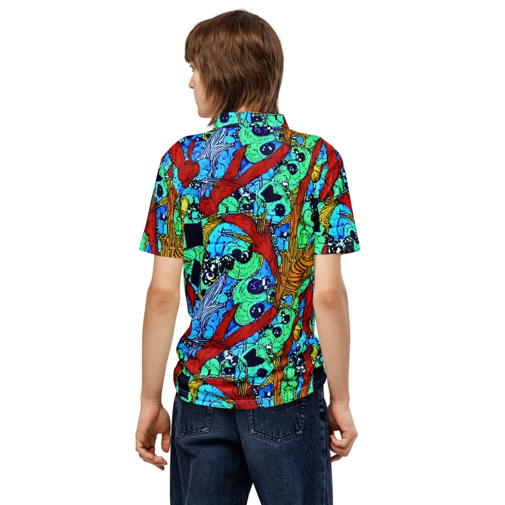 Jungle Aftershock on Men's Slim Fit Polo Shirt — Back