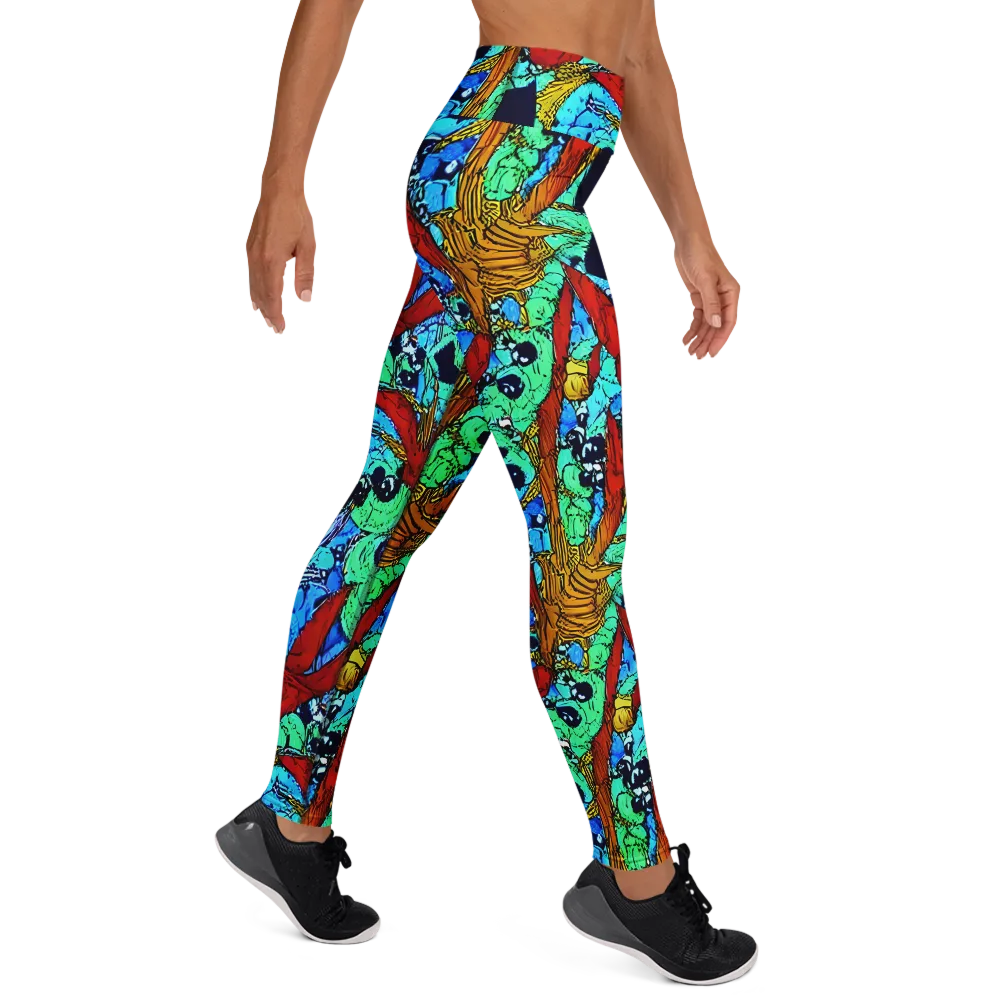 Jungle Aftershock on Yoga Leggings — Right