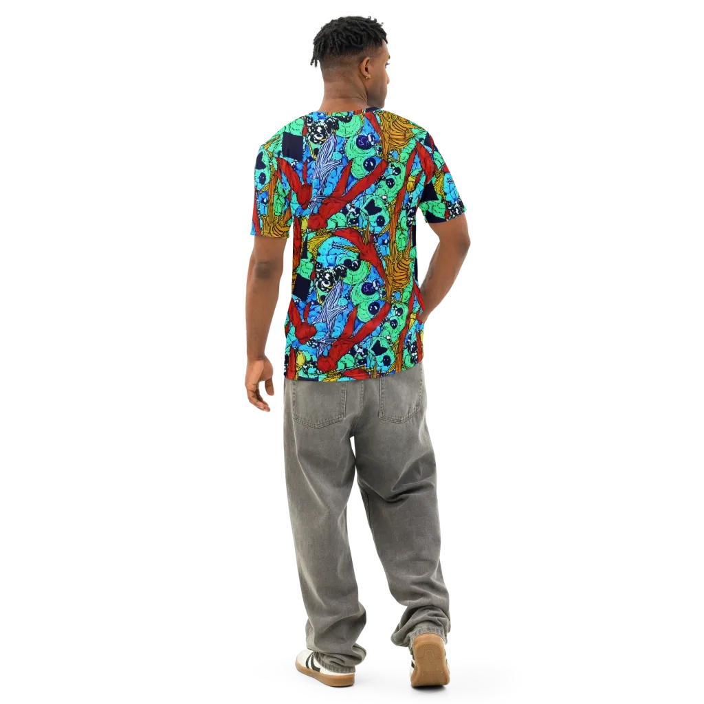 Jungle Aftershock on Men's Cotton Crew Neck T-Shirt — Back