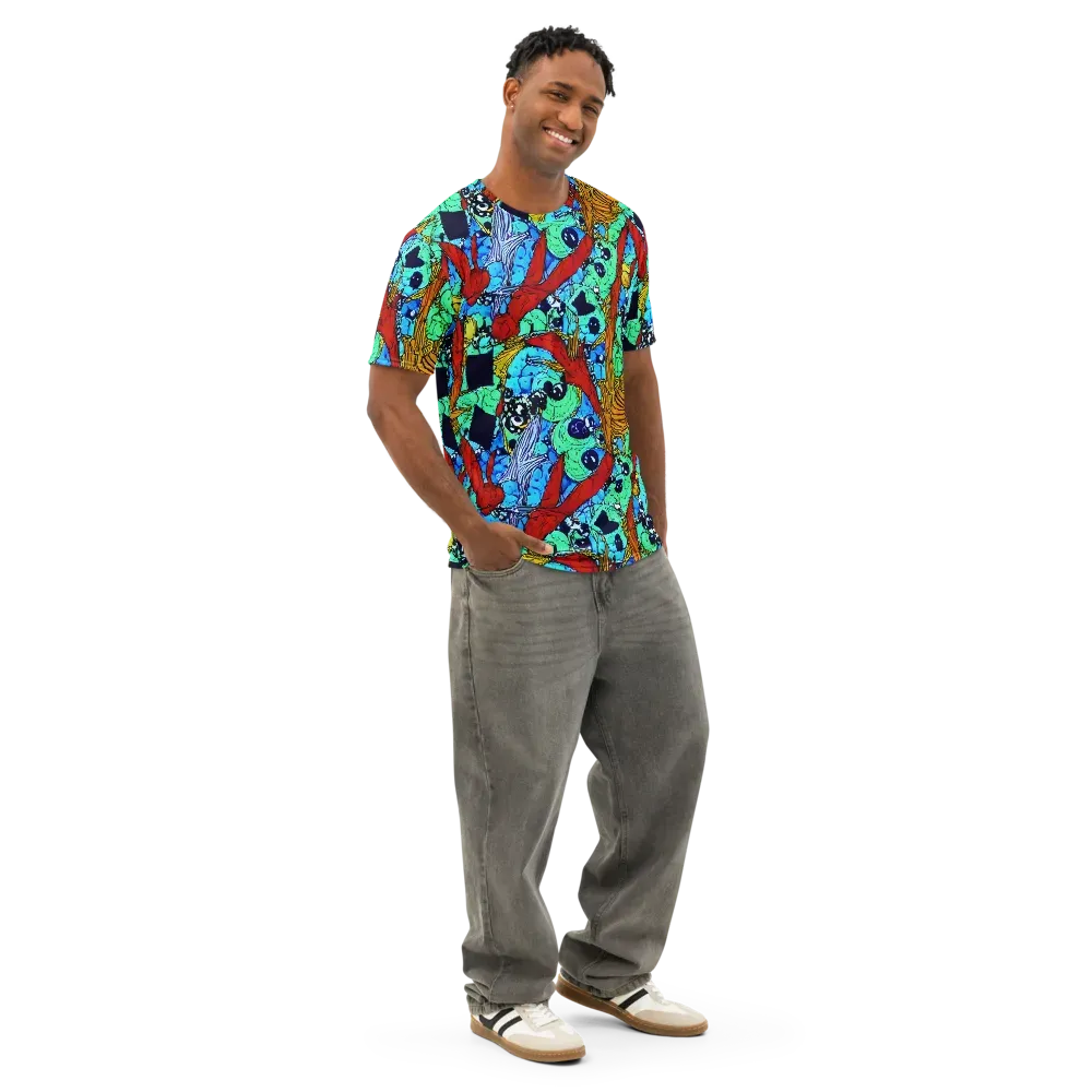 Jungle Aftershock on Men's Cotton Crew Neck T-Shirt — Right Front