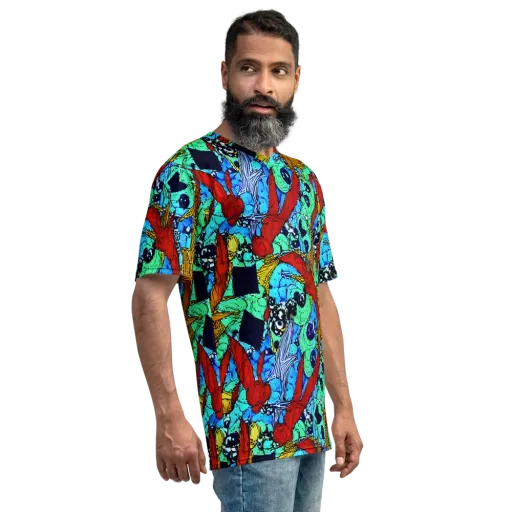 Jungle Aftershock on a Men's Crew Neck T-Shirt