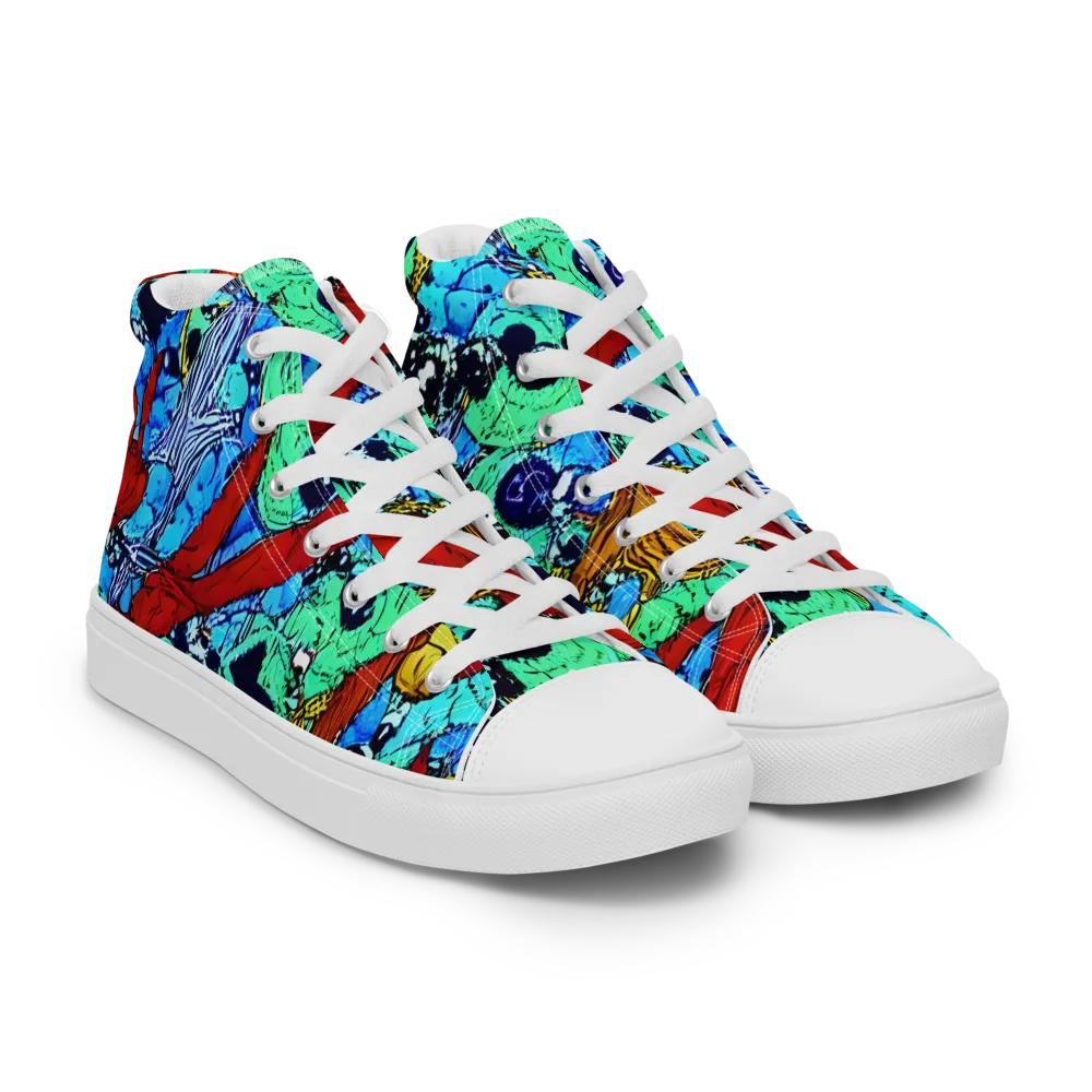 Jungle Aftershock on Men's High Top Canvas Shoes — Right Front