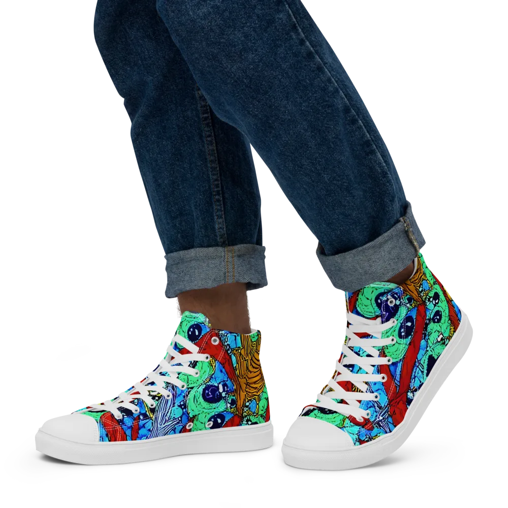 Jungle Aftershock on Men's High Top Canvas Shoes — Left