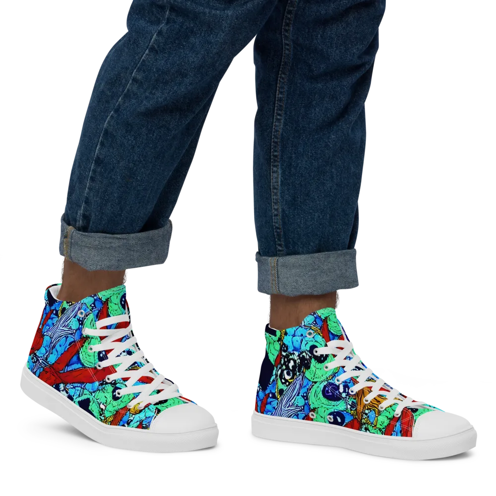 Jungle Aftershock on Men's High Top Canvas Shoes — Right