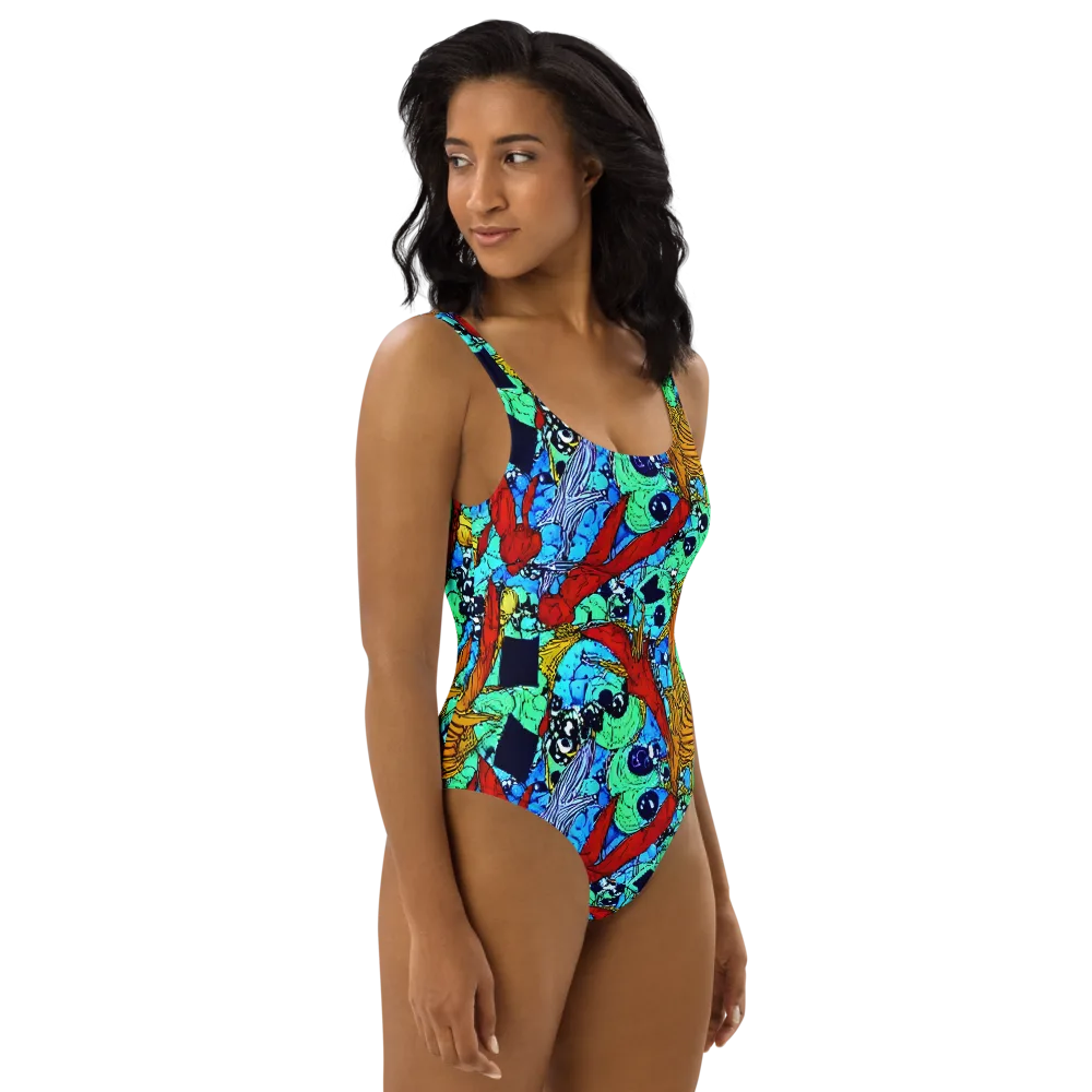 Jungle Aftershock on One-Piece Swimsuit — Right