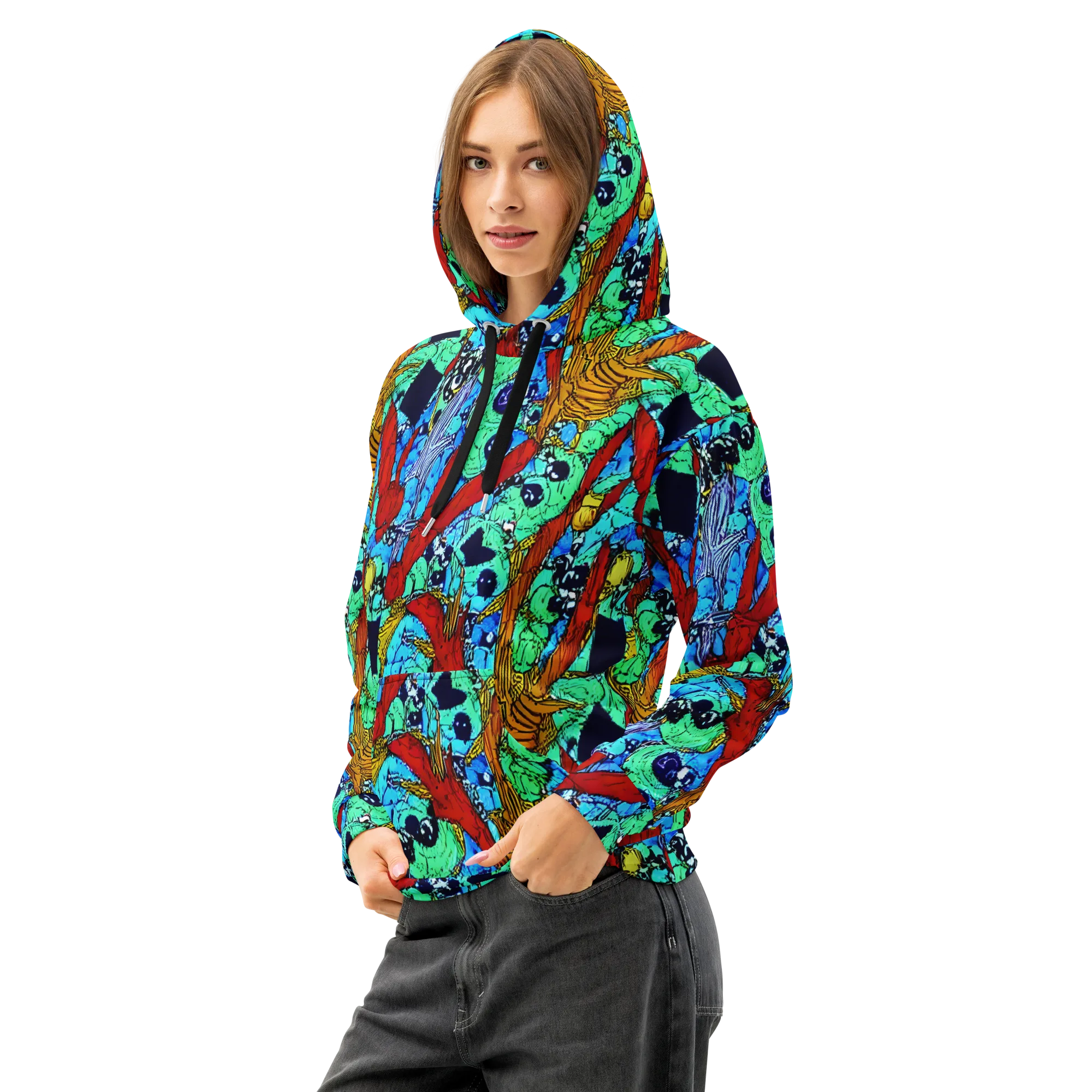 Jungle Aftershock on Cotton Hoodie — Left Front