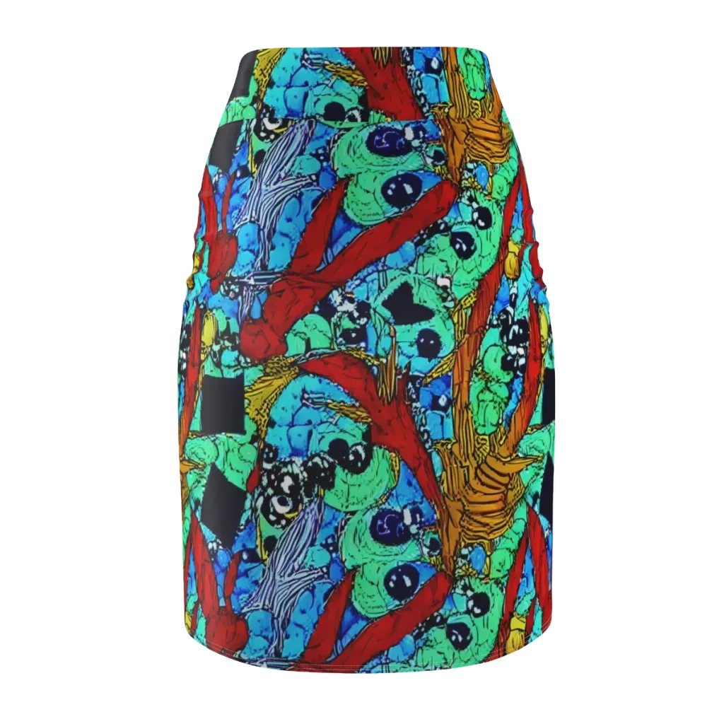 Jungle Aftershock on Pencil Skirt — Back