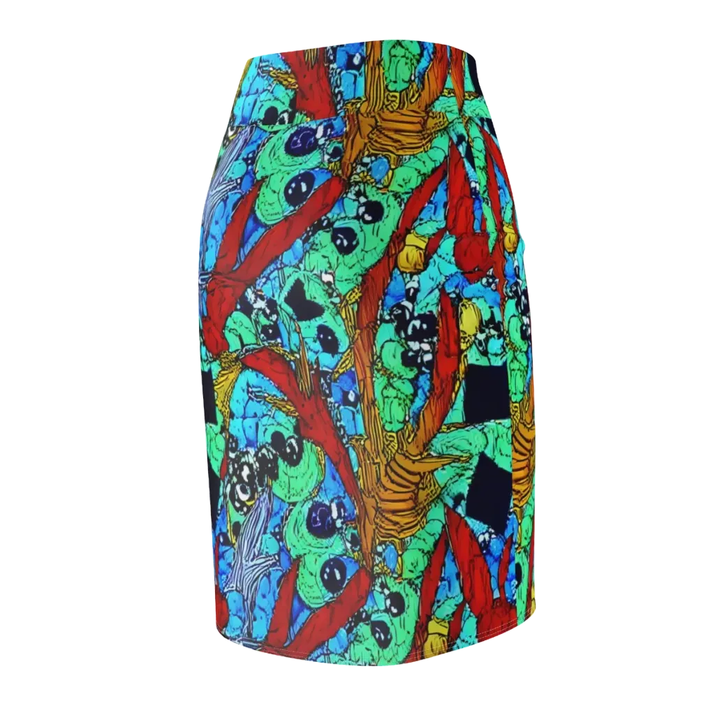 Jungle Aftershock on Pencil Skirt — Back Side