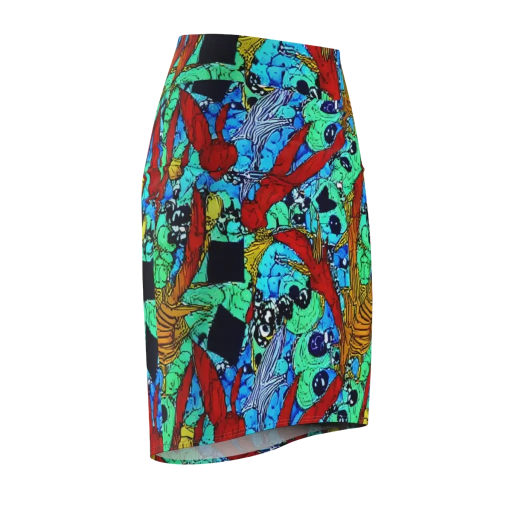 Jungle Aftershock on Pencil Skirt — Front Side