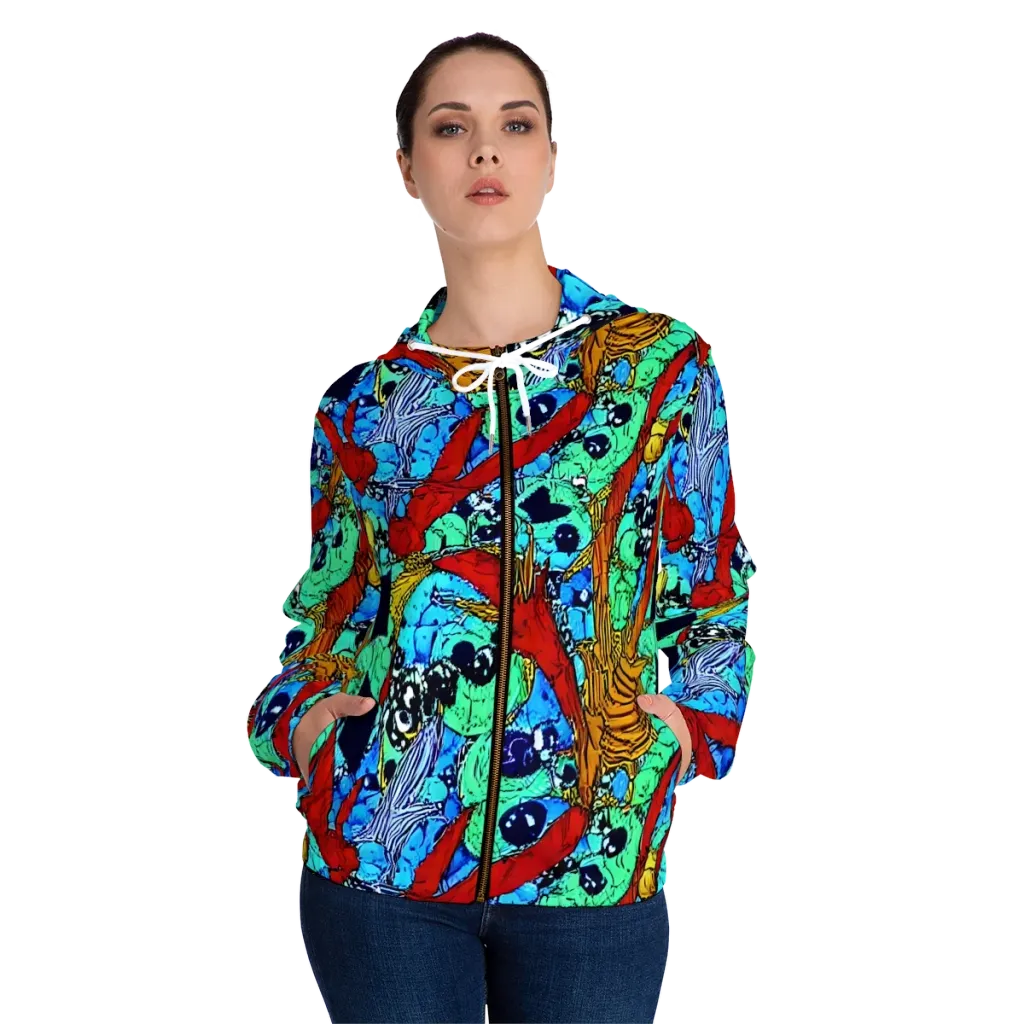 Jungle Aftershock on Women's Full-Zip Hoodie — Front On Person