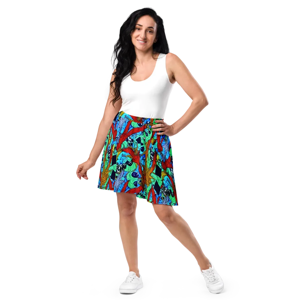 Jungle Aftershock on Skater Skirt — Front