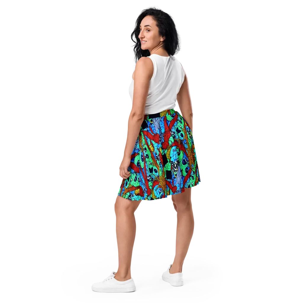 Jungle Aftershock on Skater Skirt — Back