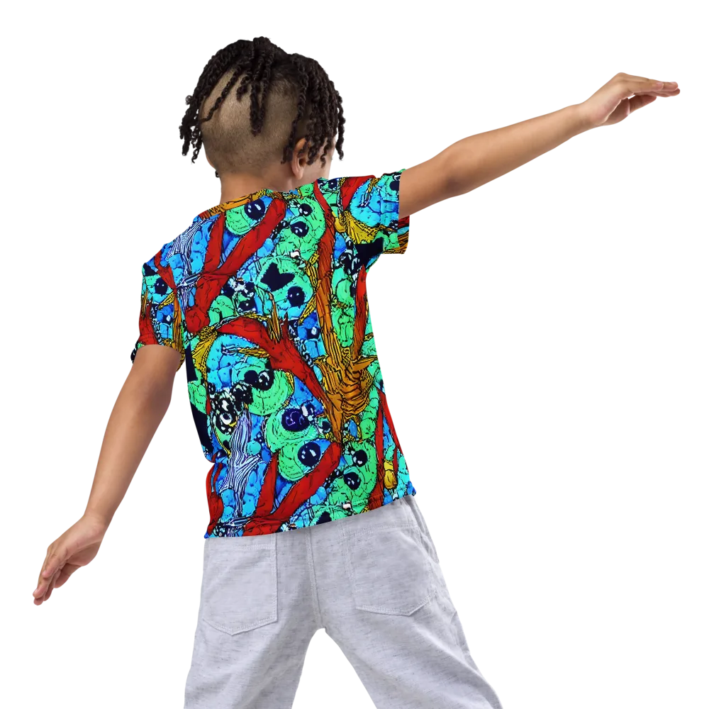 Jungle Aftershock on Kids Crew Neck T-Shirt — Back