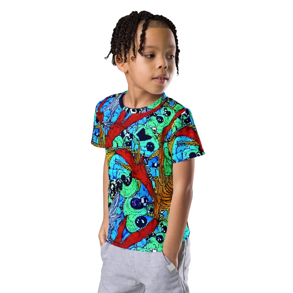Jungle Aftershock on Kids Crew Neck T-Shirt — Left Front