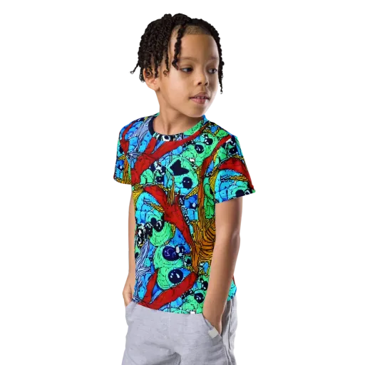 Jungle Aftershock on a Kids Crew Neck T-Shirt