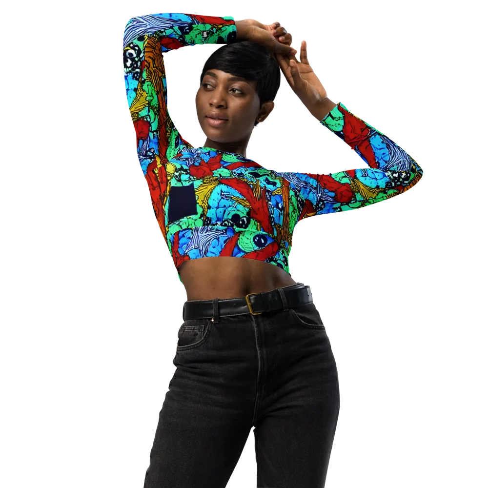 Jungle Aftershock on Long Sleeve Crop Top — Front