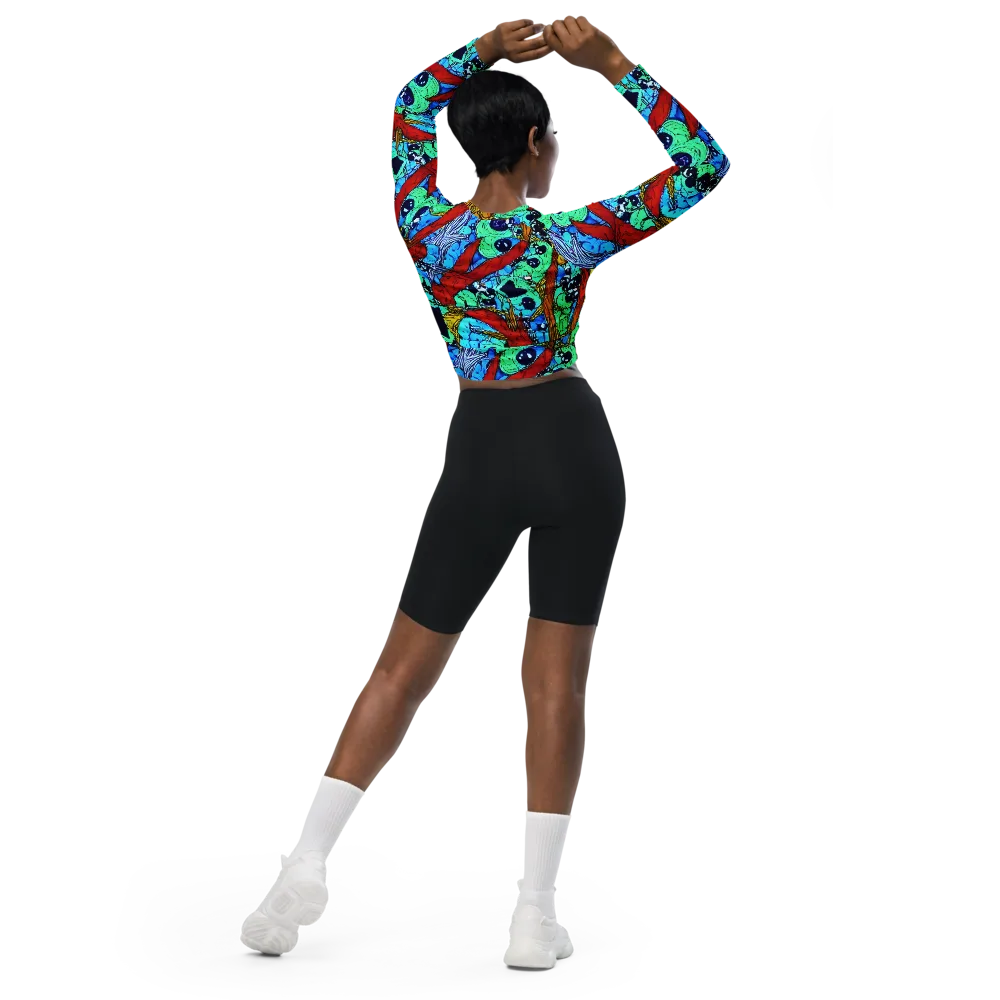 Jungle Aftershock on Long Sleeve Crop Top — Back