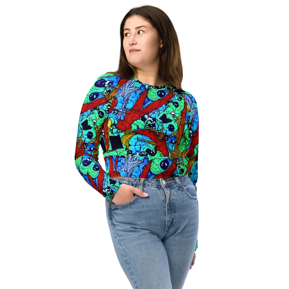 Jungle Aftershock on Long Sleeve Crop Top — Front