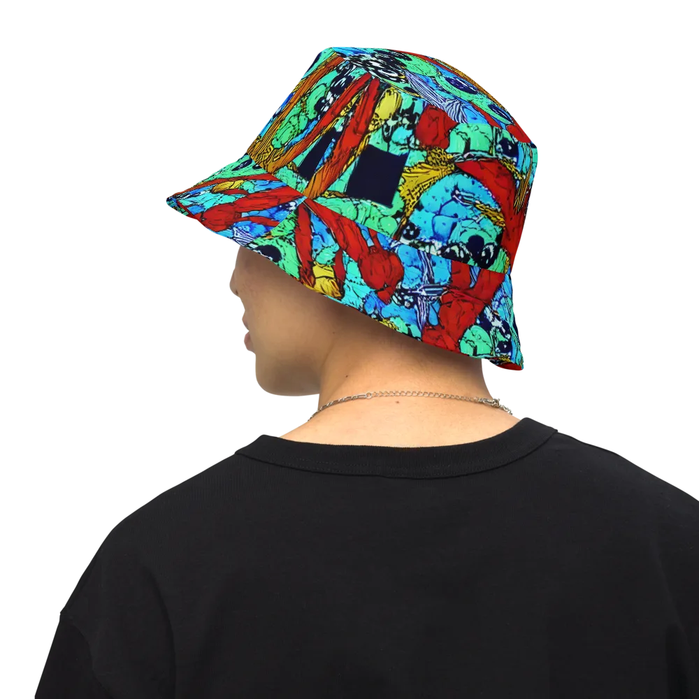 Jungle Aftershock on Reversible Bucket Hat — Back Inside