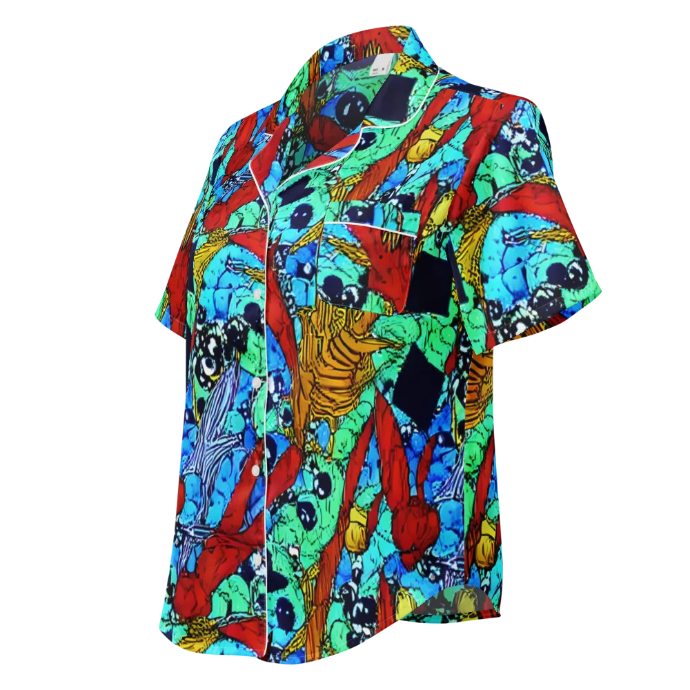 Jungle Aftershock on Women's Short Sleeve Pajama Top — Left Front