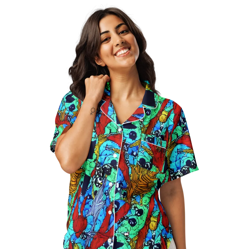 Jungle Aftershock on Women's Short Sleeve Pajama Top — Front