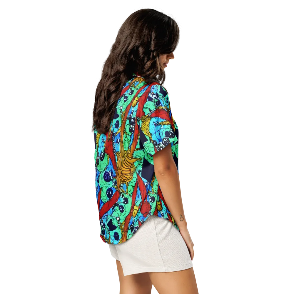 Jungle Aftershock on Women's Short Sleeve Pajama Top — Right Back