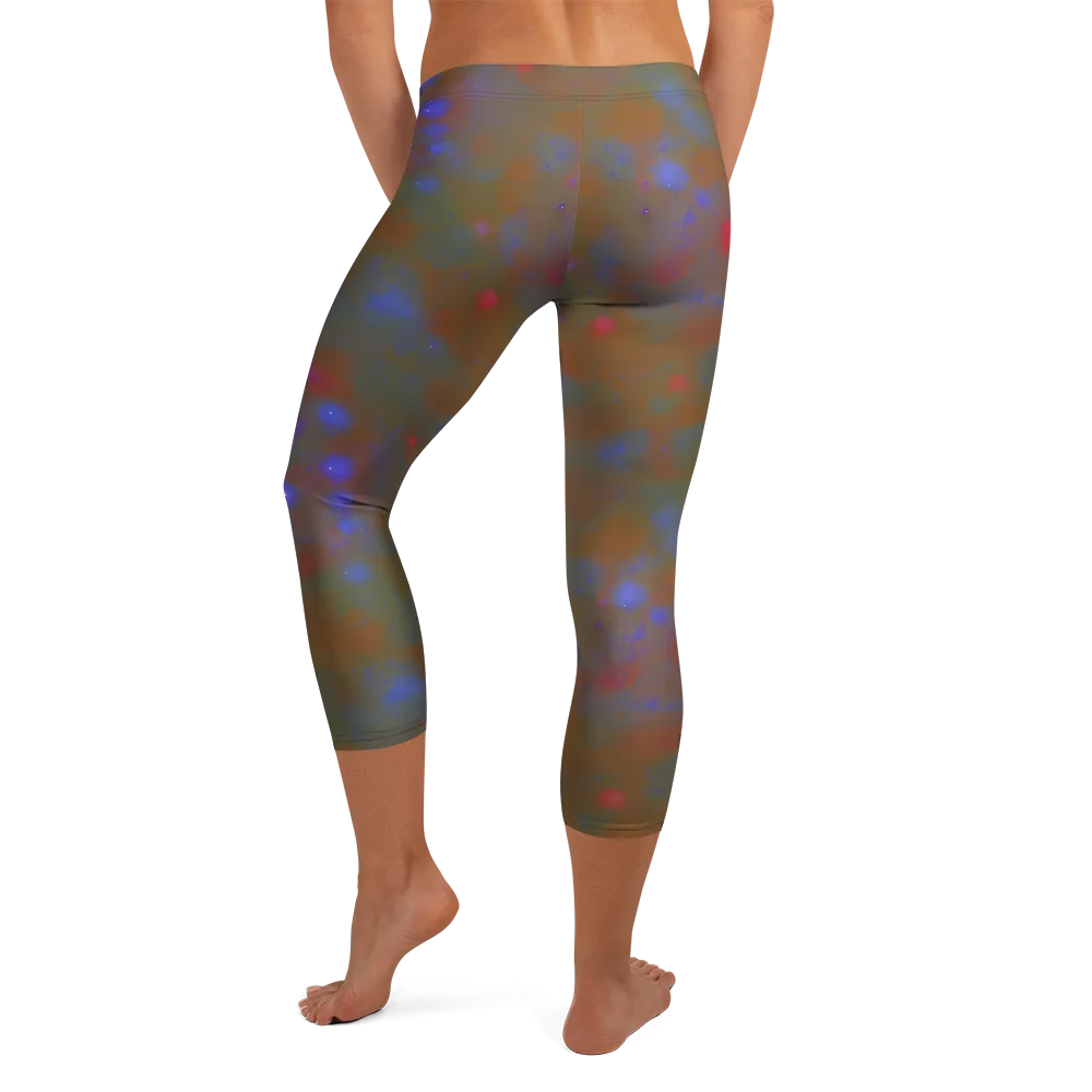 Nebula Moss on Capri Leggings — Back