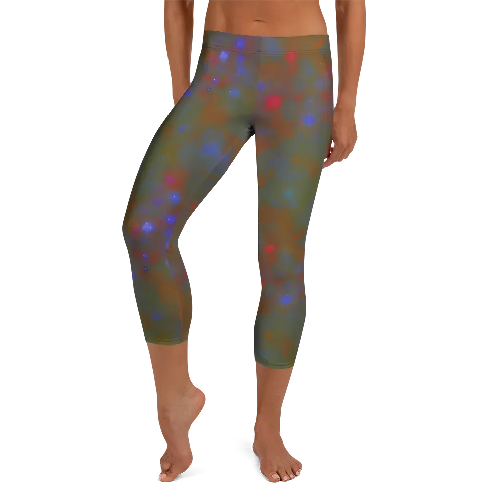Nebula Moss on Capri Leggings — Front