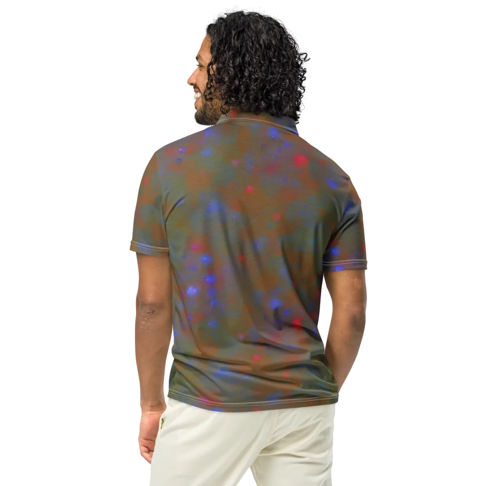 Nebula Moss on Men's Slim Fit Polo Shirt — Back