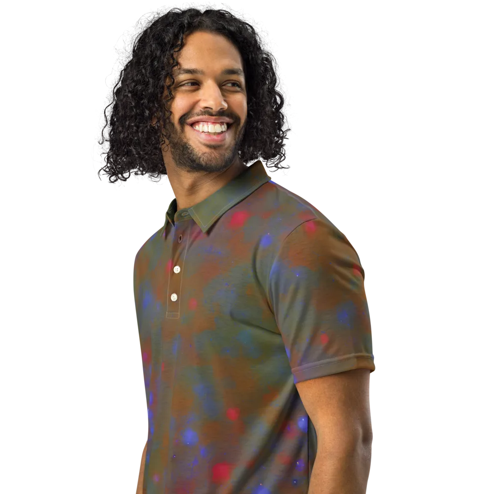 Nebula Moss on Men's Slim Fit Polo Shirt — Left Front