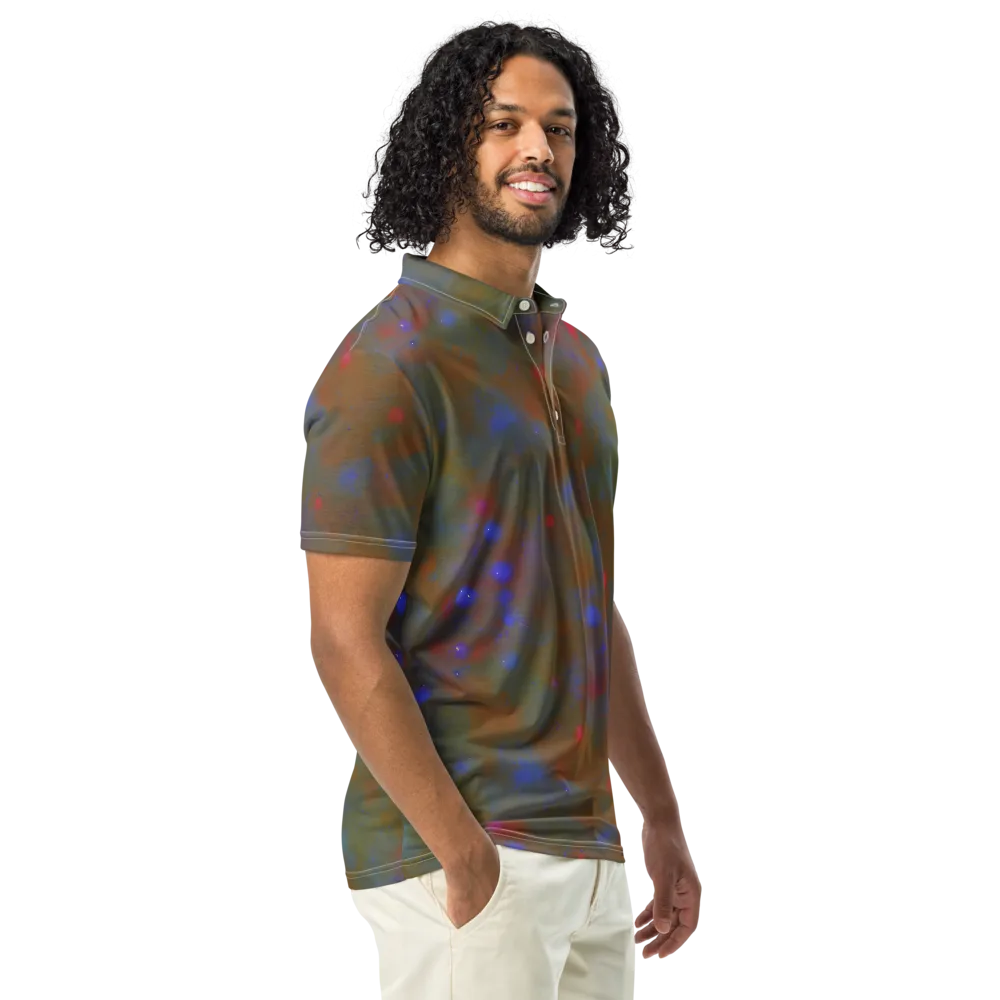 Nebula Moss on Men's Slim Fit Polo Shirt — Right Front