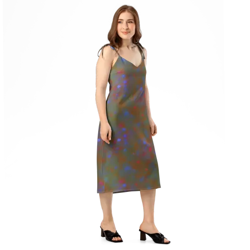 Nebula Moss on a Slip Dress